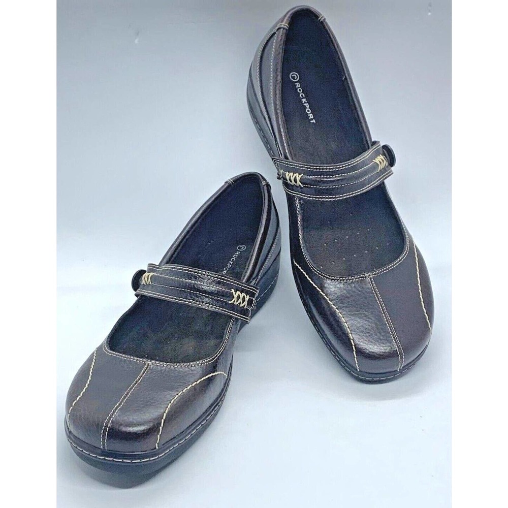 Rockport Mary Janes Leather Size 9.5 W Brown Women’s Shoes